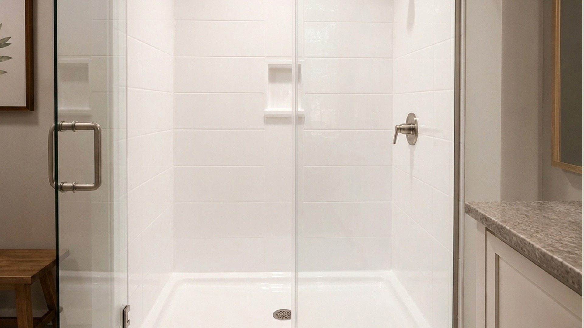 After: shower refinishing by Bath Professional