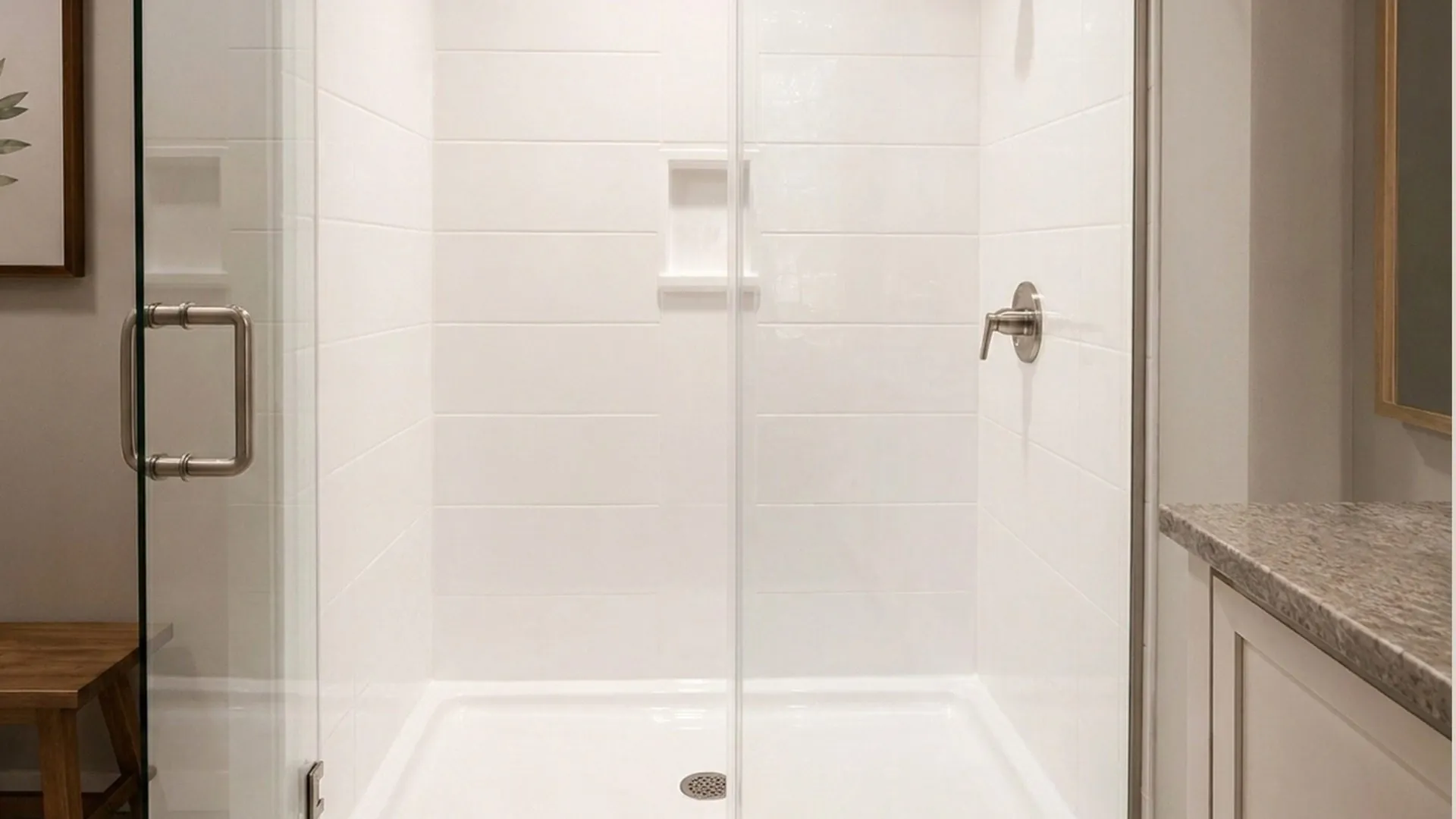 After: shower refinishing by Bath Professional